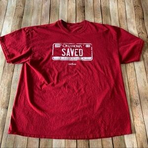 Oklahoma Christian saved Short sleeve religious graphic tee shirt | size XL